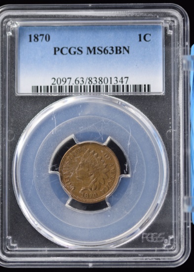 1870 Indian Head Cent PCGS MS63 BN
