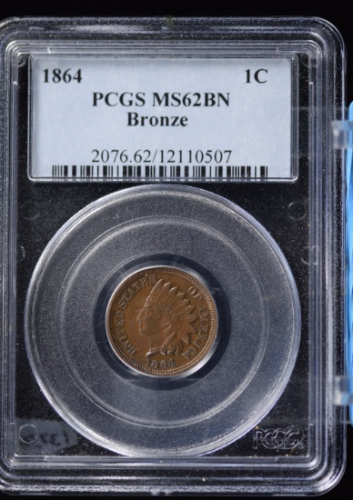 1864 Indian Head Cent PCGS MS-62 BN