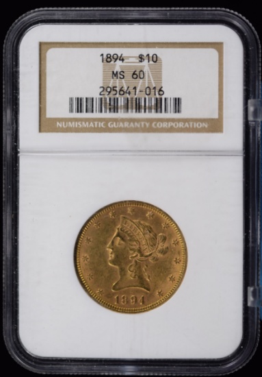 1894 $10 Gold Liberty NGC MS-60
