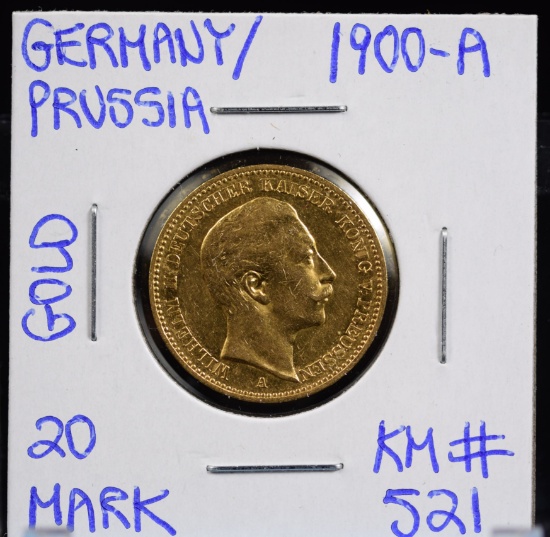 1900-A Gold 20 Mark Germany/Prussia UNC