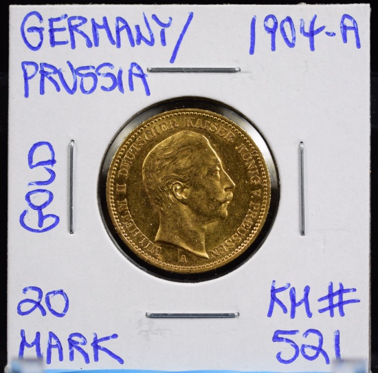 1904-A Gold 20 Mark Germany/Prussia UNC