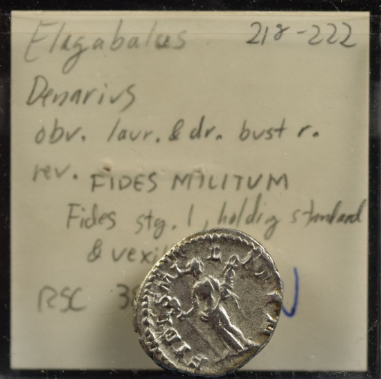 218-222 Ancient Elagabalus Denarius