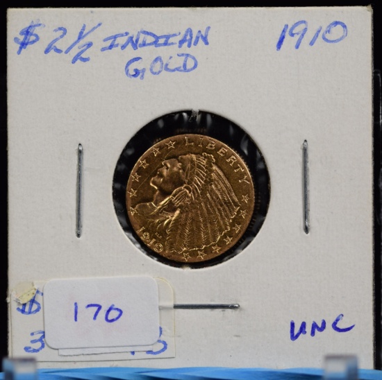 1910 $2.5 Gold Indian UNC