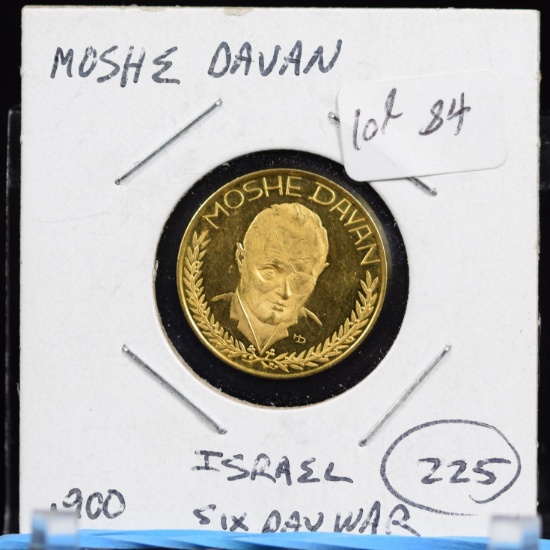 Moshe Davan Israel  Gold Coin 6 Days War Gold UNC