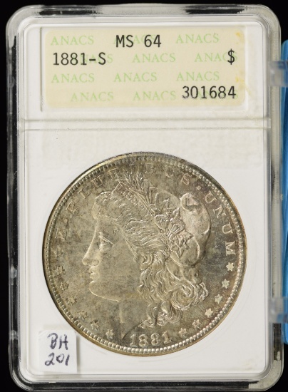 1881-S Morgan Dollar ANACS MS-64