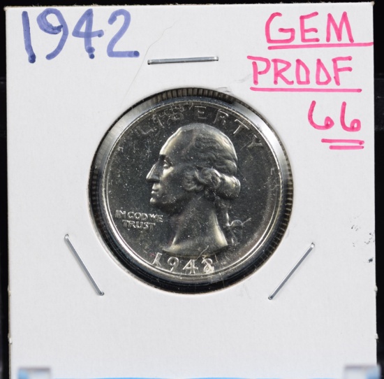 1942 Washington Quarter GEM Proof 66