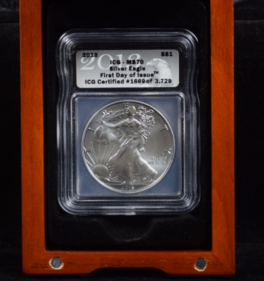 2013 American Silver Eagle ICG 1st Day of Issue