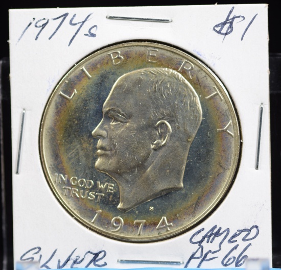 1974-S Eisenhower Proof 66 Cameo Obverse Peripheral Color