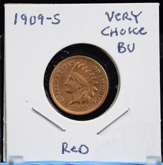 1909-S Indian Cent Choice Red BU