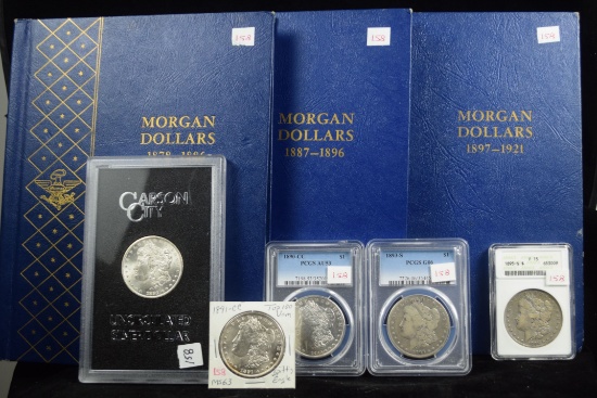 Complete Set Morgan Dollars 3 Books & Holders VG-GEM BU