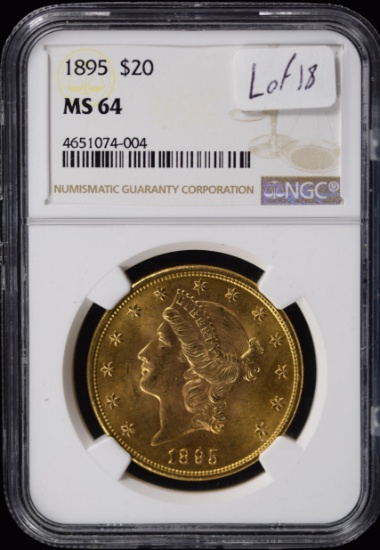 1895 $20 Gold Liberty NGC MS-64