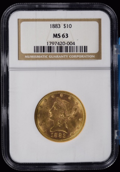 1883 $10 Gold Liberty NGC MS-63 Super NICE 3