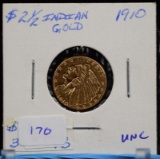 1910 $2.5 Gold Indian UNC