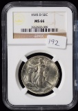 1945-D Walking Half Dollar  NCC MS-66