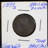 1893 A Silver 1Bolivar Venezuela CH XFAU Tone Very Scarce