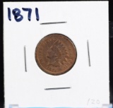 1871 Indian Head Cent Partial Liberty Semi Key