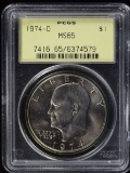 1974-D Ike Dollar PCGS MS-65 Green Label