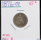 1876-CC Seated Dime VF Plus