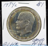 1974-S Eisenhower Proof 66 Cameo Obverse Peripheral Color