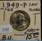 1949 Washington Quarter CH/UNC Key Date