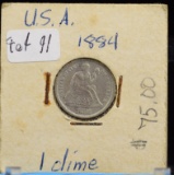 1884 Seated Liberty Dime