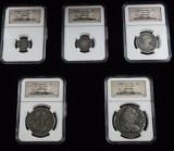 Shipwreck Set 5 Coins Mexico Mixed Dates