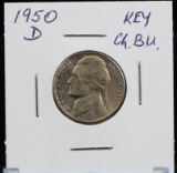 1950-D Jefferson Nickel Key Date CH BU