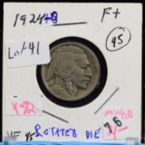 1924 Buffalo Nickel Rotated Dies ERROR VG/F