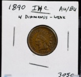 1890 Indian Head Cent AU/BU