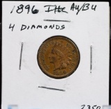 1896 Indian Head Cent AU/BU