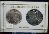 1887 Morgan Dollar & 1987 ASE 100 yrs UNC