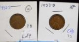 1910-S & 33-D Lincoln Cents VG/F