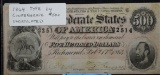 1864 $500 Confederate States Uncirculated