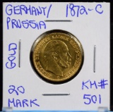 1872-C Gold 20 Mark Germany/Prussia UNC