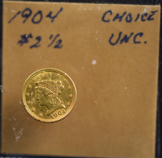 1904 $2.5 Gold Liberty  Choice Uncirculated