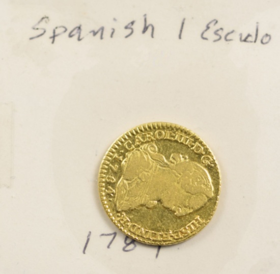 1784 Gold Spanish 1 Escudo