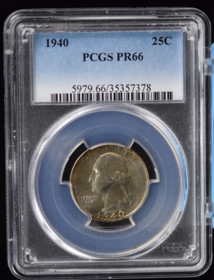 1940 Proof Washington Quarter PCGS PF-66  Golden Tone