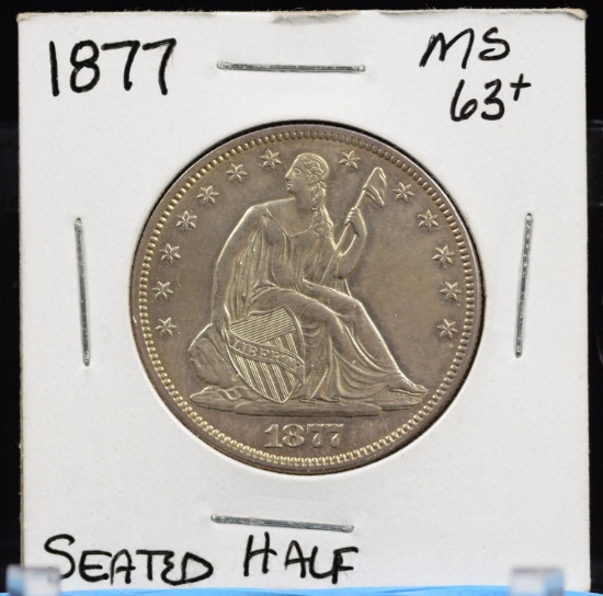 1877 Seated Half Dollar MS63 PL Fields