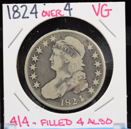 1824/4 Bust Half Dollar VG