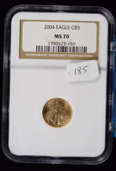 2004 $5 Gold American Eagle NGC MS-70 Perfect Grade