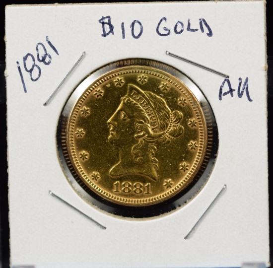 1881 $10 Gold Liberty AU