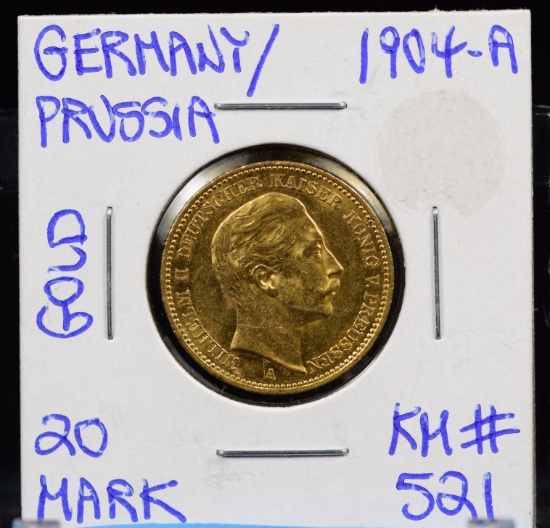 1904-A Gold 20 Mark Germany/Prussia