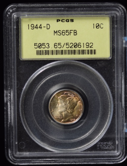 1944-D Mercury Dime PCGS MS-65 FB OH Awesome Coin