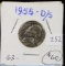 1955-D/S Jefferson Nickel ERROR UNC