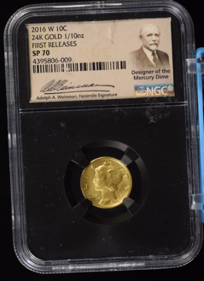 2016-W Gold Liberty Mercury Dime NGC MS-70