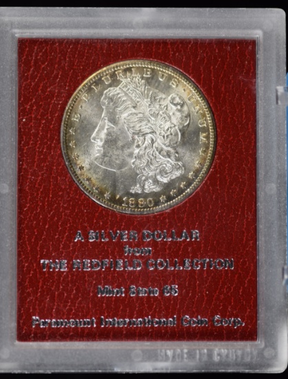 1880-S Morgan Dollar Redfield Collection Rainbow Tone