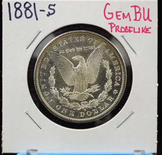1881-S Morgan Dollar GEM BU PL