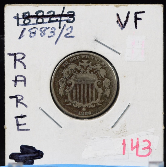 1883/2 Shield Nickel VF