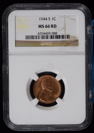 1944-S Lincoln Cent NGC MS-66 Red