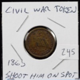 1863 CWT Civil War Token VF